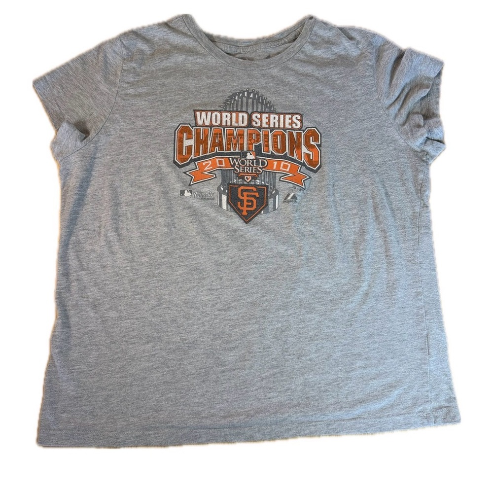 Majestic MLB San Francisco Giants 2010 World Series T-shirt Men's XL Gray